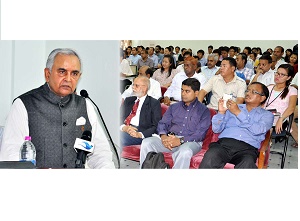 The Governor of Arunachal Pradesh Lt. Gen.(Retd) Nirbhay Sharma delivering the inaugural address in the two-day National level Workshop on Disaster Management at North Eastern Regional Institute of Science and Technology (NERIST, Nirjuli on 29th August 2014